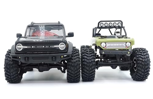 RC 1.0 tires Soft Sticky Tyres 64mm tall Mounted Heavy 1.0 beadlock wheels Deep Dish Offset Black Silver Rims For RC Mini Mud Crawler 1/18 TRX4M 1/24 SCX24 FMS24 FCX24 - color: Black & Silver