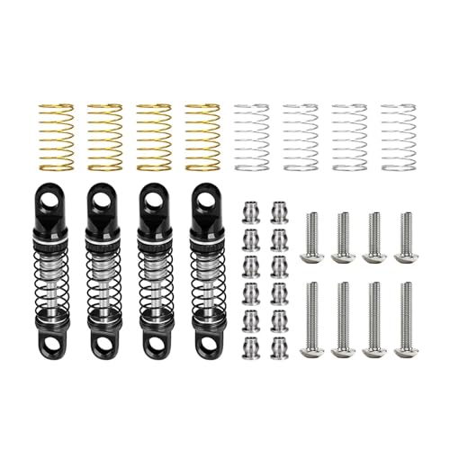 RC Crawlers Components for Axial for Bronco for Wrangler Scx30 1/30 4Pcs 26mm Alloy Adjustable Shock Set Upgrade Repair Parts Spare Toy Models - color: Silver