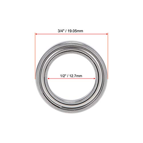 uxcell R1212ZZ Deep Groove Ball Bearing 1/2-inchx3/4-inchx5/32-inch Shielded Z2 Lever Bearings 10pcs - size: 1/2"x3/4"x5/32"