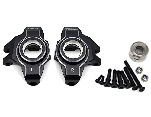 Treal Aluminum 7075 Front Steering Knuckles for Axial RBX10 Ryft - color: Black