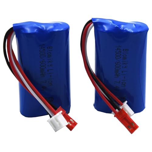 Blomiky 7.4V 2S 600mAh Li-ion Rechargeable Battery with JST Plug and Cable Suitable for Some RC Cars Trucks Vehicles /7.4V 600mAh JST