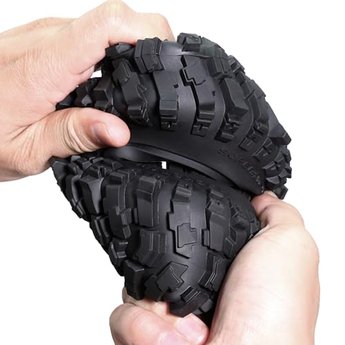 2.2 RC Crawler Tires OD 5.3'' fit 2.2 Beadlock Wheels 1/10 All Terrain Super Grip Soft Tyres For 1:10 1:8 Mud Crawler Turck Car Traxxas TRX4 Axial SCX10 RC4WD RBX10 MJX H8H MK07 4PCS