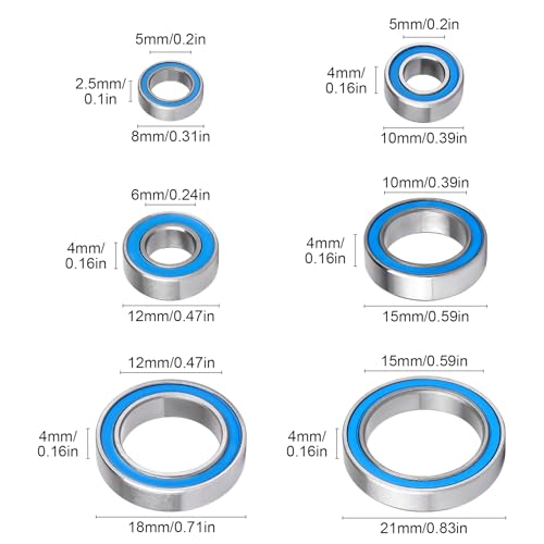 26PCS Ball Bearing Kit Steel Sealed for Arrma Big Rock Typhon Granite Senton 3S BLX 1/10 RC Truck Upgrade Parts