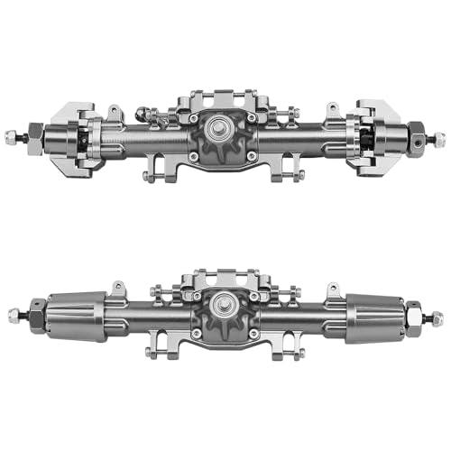 CNC Aluminum Alloy Front Rear Axle Set for LOSI Mini LMT 1/18 Digger Monster Truck Brushed RTR LOS01026 Metal Upgrade Parts (Titanium)