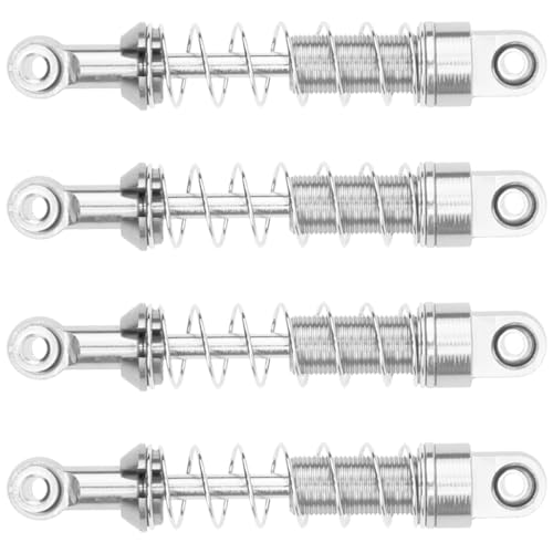Metal Shock Absorber Damper Suspension with Extender Seat Mount Compatible with 1/12 MN D90 D91 D96 D99 D99S MN90 MN99S WPL C14 C24 C34 1/16 RC Crawler Car (Silver) - color: Silver