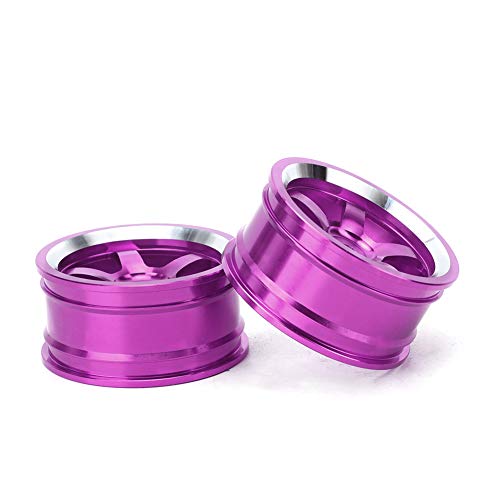 4 Pcs RC Wheel Hub, Aluminum Alloy Wheel Hub Accessory RC Parts Wheels Upgrade Parts Fit for HSP 94123 Touring Drift Car - color: Purple