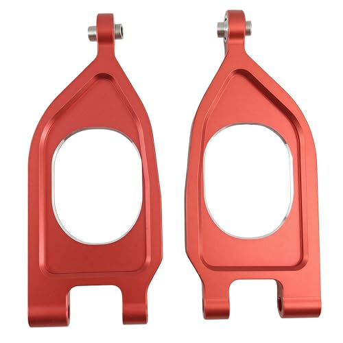 Aluminum Front Upper Lower Suspension Arms for ARRMA Gorgon 2WD (Red) | 1/10,4X2,Monster Truck,ARA330750 ARA330752,CNC Machined,Heavy Duty,High Strength,Precision Fit,Wear Resistant - color: Red