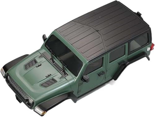 6.10inch/155mm Wheelbase Shell ABS Hardtop Body Kit Replacement Part for TRX4M Bronco Defender AX8560 1/18 RC Crawler Chassis (Green) - color: Green