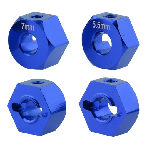 12mm Hex Wheel Hubs Aluminum Hex Adapte for 1/10 Traxxas Slash 2WD Rustler Stampede Replace 1654 3654 Upgrades(4PCS)