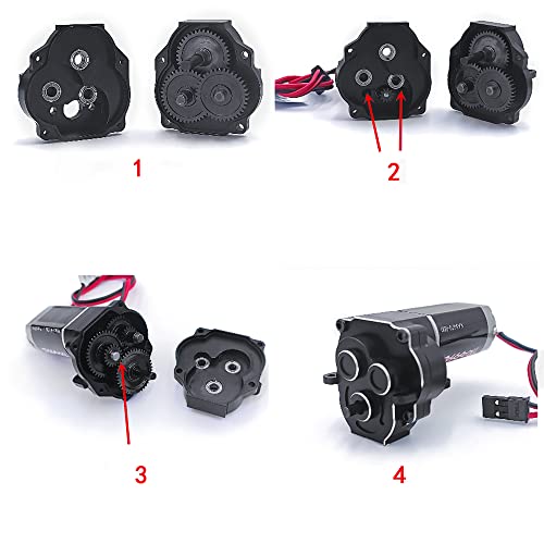 RCLIONS Aluminum Transmission Case 9.7:1 Gearbox with Steel Gear for 1/18th TRX4-M RC Car Upgrade Parts Accessories