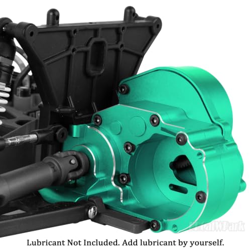 RC Transmission Case Gearbox w/Spur Gear Upgrades Part for 1/10 Slash/Rustler/Stampede/Bandit 2WD (VXL) Drag Slash/Bigfoot,BRCatWPark Aluminum Gearbox Hops Up,Replace #9495,Green