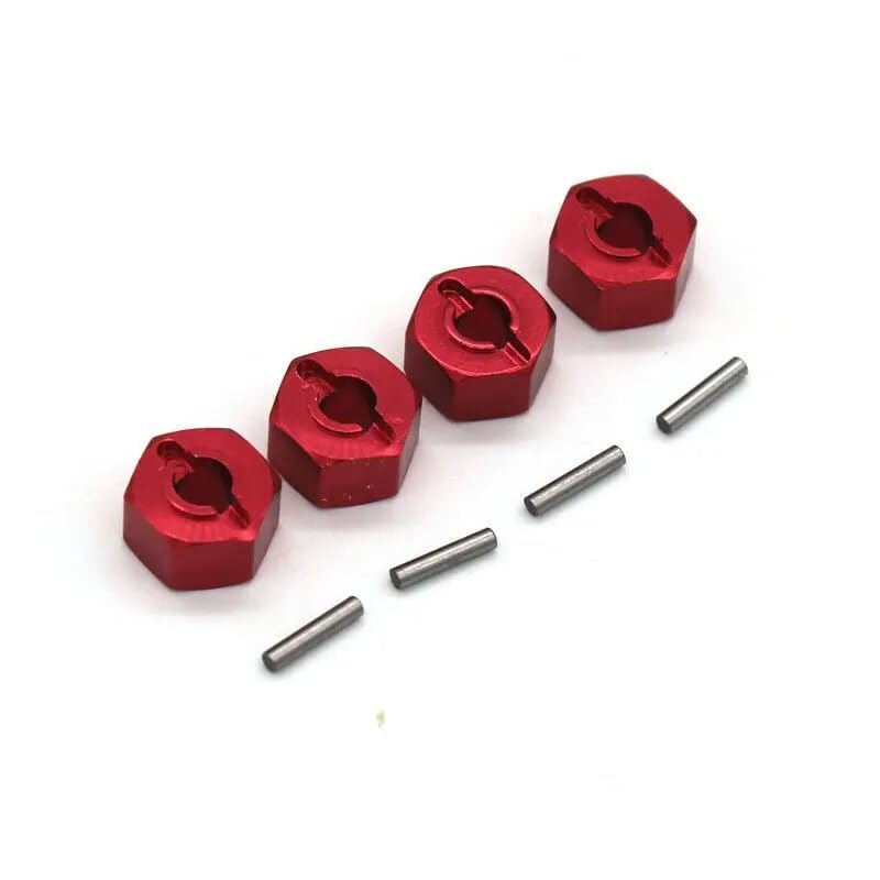 16440 Upgrade Metal Wheel Hex & M20101 Wheel Hex Pins Parts, 12mm Hexagonal Coupler Hub Adapter for Hyper Go H14BM H16BM H16GT H16DR H16PL RC Car, Red Parts for MJX 16207-16210 14301 14210 - size: 16440 Hexagonal Coupler
