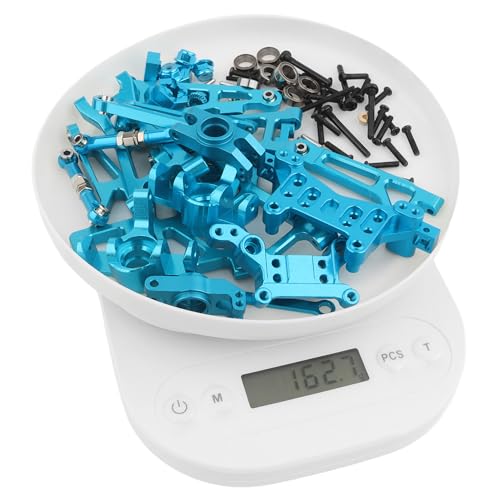 Aluminum Suspension Arms & Steering Knuckle Kit & Shock Tower & Linkage Assembly Parts for 1/16 Scale H16BM H16DR H16PL H16E & 16207 16208 16209 RC Upgrade Part(Blue)