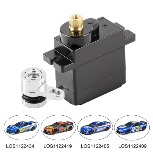 GLOBACT 1.2KG Servo with 20T Servo Saver for Arrma Grom Losi Mini-B/Mini-T | Metal Gear, Aluminum Servo Saver, For Granite Mojave Typhon Grom 1/12 1/14 1/16 1/18 RC Buggy Truck Racecar Upgrade - size: RC Servo with 20T Al Servo Saver