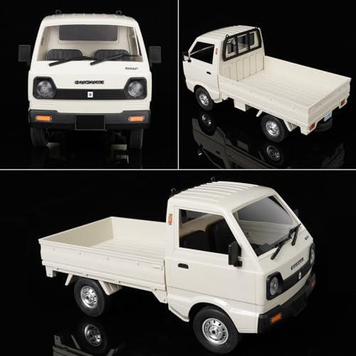 ARRIS WPL D14 1/10 RC Kei Truck 4WD with 280 Brushed Motor RTR | Realistic Mini Truck Body, Proportional Control, DIY Upgrade Ready, Hobby Driving Fun - style: WPL D14 White
