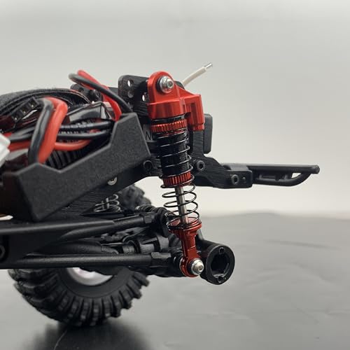 RCLIONS RC Car Shocks 53mm Oil Shock Absorber for Redcat Ascent 1/18th TRX4M RC Crawler Car Upgrade Parts (Black) - color: Black