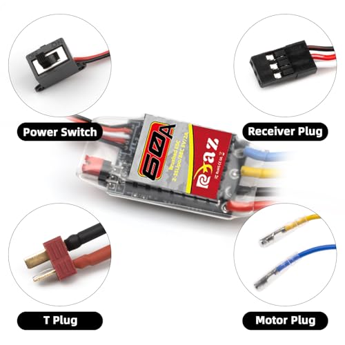 Brushed Power Combo 390 28T Motor 60/320A ESC BEC 6V/2A Splash-Proof for 1/10 1/16 1/18 RC Buggy Car Traxxas LaTrax Teton Rally Desert Prerunner Losi Mini-T 2.0 LMT 4WD, RC Drift Buggy Truck Car - size: 390 28T
