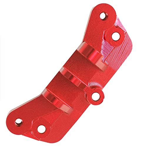 Aluminum Alloy Upper Tie Rod Mount Fixed Pull Rod Bracket Base Compatible with 1/8 Losi LMT 4WD Solid Axle RC Monster Car (Red) - color: Red