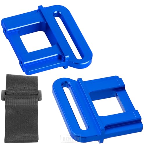 RC Tall Battery Holder Mount Hold Down Upgrades Part for 1/8 6S Maxx Slash / 4WD Sledge,Aluminium Battery Mounting Plate Tray Battery Holder Mount with Strap,Navy Blue - color: Navy Blue- (Upgrades)