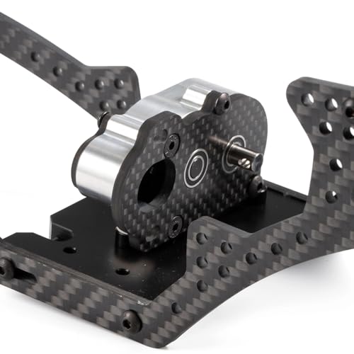Straight Axle Transmission NOD Tiny Gearbox with Adapter Plate, Silver | 4:1 Low Gear Ratio, with 48P 44T Spur Gear, Fit for Axial AR44 AR45 AR60 Enduro Vanquish F9 F10 - color: Silver