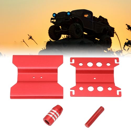 RC Car Repair Work Stand, Aluminum Alloy RC Car Stand with 360 Degree Rotation, Adjustable Height Work Station for 1/18 1/24 Scale Remote Control Cars Including SCX24, Measuring Sc (Red) - color: Red