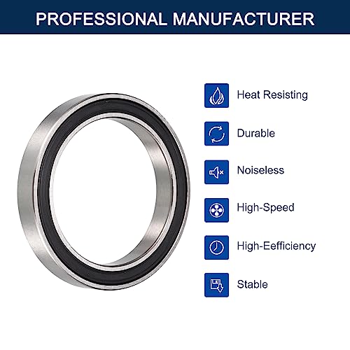 6807-2RS Deep Groove Ball Bearings, ID 35mm x OD 47mm x Width 7mm Double Rubber Sealed Ball Bearing Pre-Lubricated Chrome Steel Z2 Lever 10pcs - size: 6807-2RS 35x47x7mm