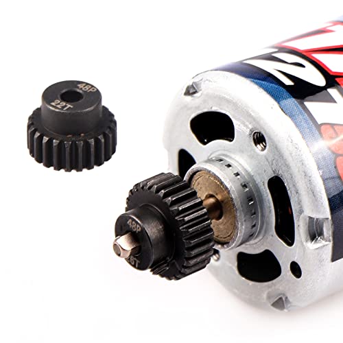 AIMROCK 5-Pack 48P RC Motor Pinion Gears Set: 22T 23T 24T 25T 26T Upgrade Parts for 1/10 RC Car 3.175mm Shaft Motor - size: 22T 23T 24T 25T 26T