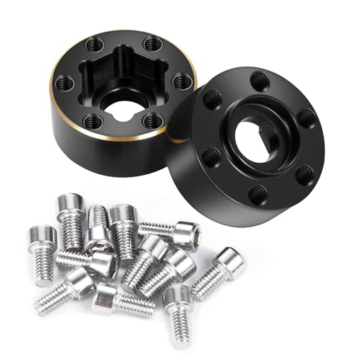 4Pcs RC Brass Weights 12mm Hex Hub Extended Adapters Widen 9mm Counterweights for 1.9inch Beadlock Wheel Rim Compatible with Axial SCX10 90046 Redcat TRX4 Gen7 D90 CC01 1/10 RC Crawler (9mm) - color: 9mm