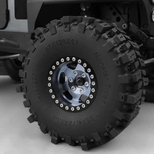 Aluminum Alloy RC 1.9 Beadlock Wheels Rims 30mm | For 1/10 RC Crawler Axial SCX10 90046 AXI03007 Gen8 TRX4, Upgrade, Titanium - color: Titanium