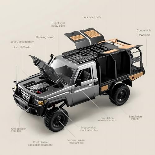 RC Rock Crawler, 2-Speed All Terrain RTR Hobby Car for Adult(Black) - color: Black
