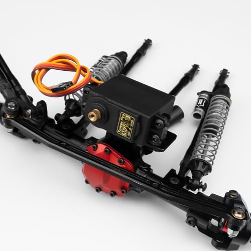 Aluminum Axle Servo Mount Base Stand, Black | Upgrade Parts, For 1/10 Axial SCX10 II 90046, RC Crawler Car - color: Black