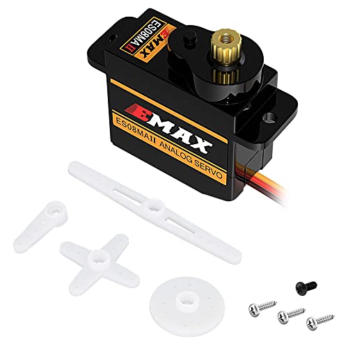 Emax Servo ES08MAII 12g Analog RC Servo for SCX24 | For 1/24 Axial SCX24 Bronco/JLU/C10/Gladiator/Deadbolt/B17, High Torque Servo, Quick Steering Response
