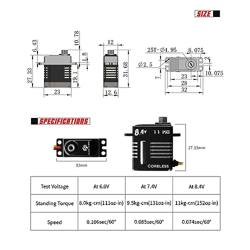 FLASH HOBBY CLS1227RP 8.4V 11KG Coreless Digital Micro Servo for scx24 servo 1/18 RC Car Crawler Upgrade