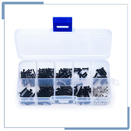 206Pcs RC Screws Kit Pins M2.5 Nuts Screw Assortment Set | For TRX4M Upgrades 1/18 Scale, RC Crawler Car, Accessories