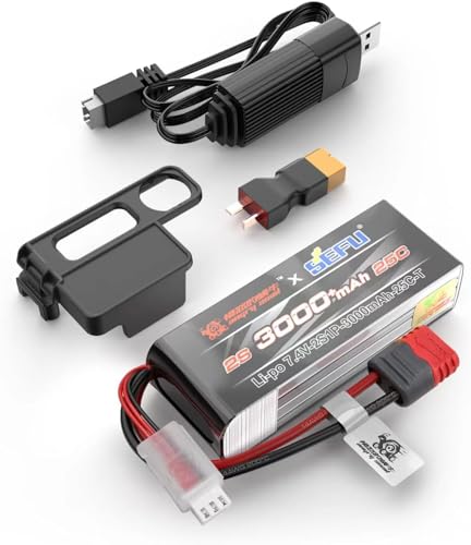 Jetwood x Angry Snail 2S3000 RC Car Upgrade Accessories 2S 7.4V 3000 mAh 25C LiPo Battery, Spare Parts RC Battery All 1/14, 1/16 Scale
