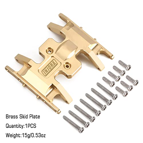INJORA Brass Skid Plate for 1/24 RC Crawler Axial SCX24 (Gold) - color: Gold