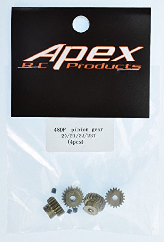 48 Pitch Aluminum Pinion Gear Set #9751 for Truck & RV, Compatible with 540 & 550 Size Motors, 1/8" Output Shaft, Includes 4 Set Screws