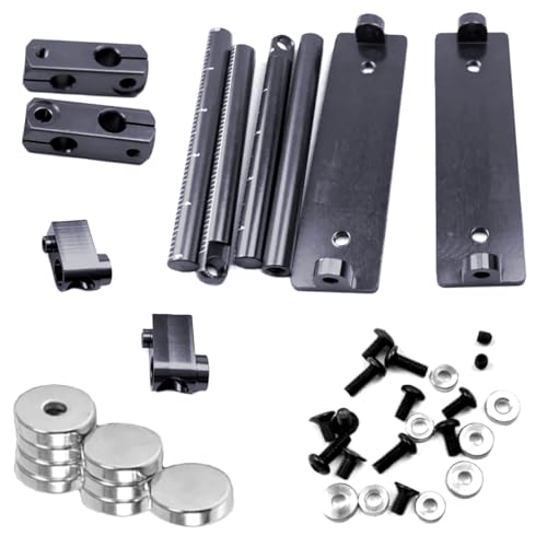 Magnetic Body Post Kit for 1/10 RC Cars - Stealth Invisible Body Mount Column Set Compatible with HSP 94123, Sakura D3, Tamiya TT-01/TT-02, XIS, Himoto, HPI - Aluminum Alloy (Black)