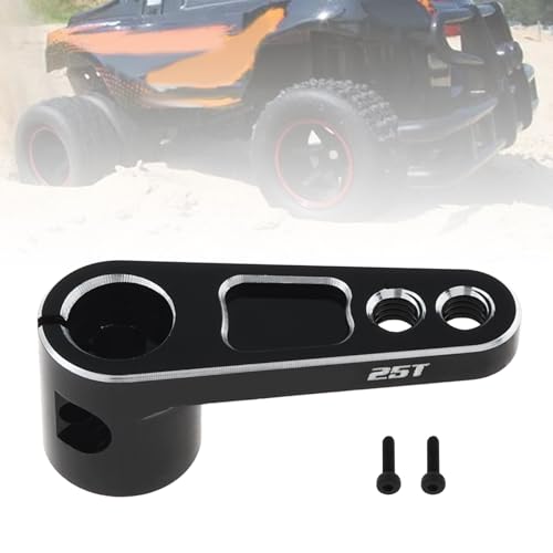2Pcs CNC Aluminum 25T Servo Horn 25 Teeth Motor Steering Arm | Fit for Futaba Savox Power HD/Replacement for 1/8 1/10 RC Off-Road Crawler Drift Racing Car
