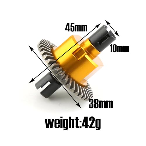 Metal Differential Diff RC Upgrade Parts for HSP 94122 94188 94177 94166 94155 94123 94111 94106 94107 94108 94103 RC Car (Golden) - color: Golden