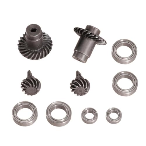 COMODO RC Crawler Helical Axle Gear Set 12T 24T 1/24 Scale Steel Replacement Compatible with FMS FCX18(2 Set and Bearing) - color: 2 Set and Bearing