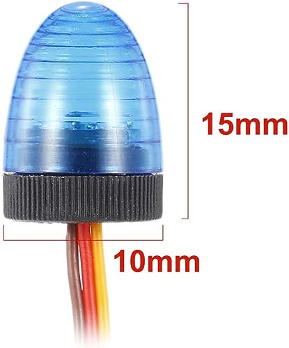 Circular Ultra Bright LED Police Light Rotating Flash Alarming Strobe Lamp 5Modes for 1/8 1/10 1/14 RC Car Firefighting Ambulance Crawler Truck for CC01 D90 SCX10(10x15mm,Blue) - color: 10x15mm,Blue