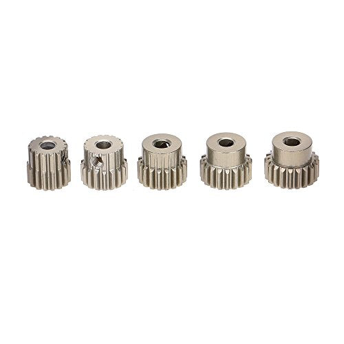 Globact 48DP 3.175mm 16T 17T 18T 19T 20T Pinion Motor Gear for 1/10 RC Car Brushed Brushless Motor | 0.53 Mod 48 Pitch 3.175mm Shaft Pinion Gear fits 1/10 RC Car Brushed Brushless Motor