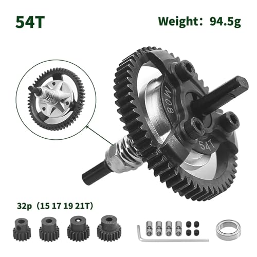 M0.8 50T 52T 54T 56T Steel Spur Gear Slipper Clutch And Pinion For 1/10 RC Car Upgrade Parts(54T) - color: 54T