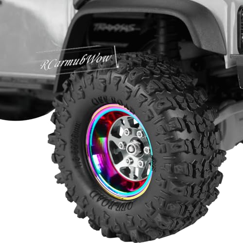 RC 1.3" Beadlock Wheels 1.3 rc Wheels for RC Crawler 1/18 TRX4M,1/24 SCX24,Alloy Aluminium 1.3 Beadlock Wheels 1.3 rc Rims,4pcs,Titanium - color: Titanium(4pcs)