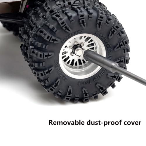 DJX CNC 1.3 inch Front Rear Dually Beadlock Wheels Rim for RC Crawler Car 1/24 Axial SCX24 F150 C10 1/18 Redcat Ascent18 Traxxas TRX4M RC Upgrades Parts(Silver) - color: Sliver