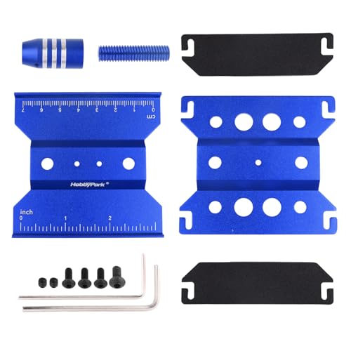 HobbyPark Mini RC Car Work Stand Aluminum for 1/24 1/18 Scale RC Crawler Axial SCX24 Traxxas TRX4M FCX24 FCX18 Workstation 360 Degree Rotation Lift Lower (Blue) - color: Blue