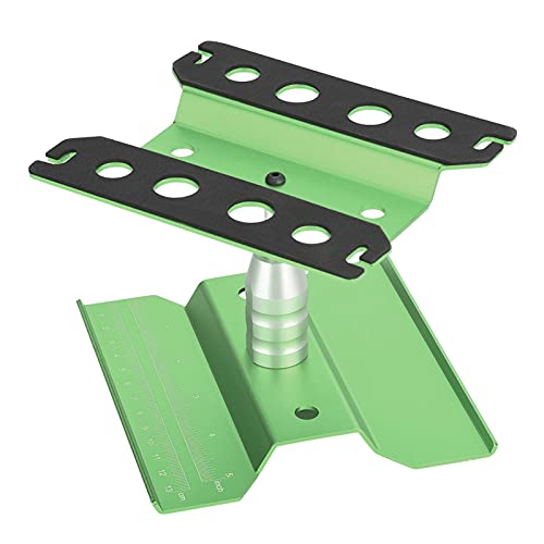 RC Model Car Rotation Repair Station, 1/8 1/10 Scale Car Work Stand, Adjustable Height 80-136mm with Rotating Lock, Durable Aluminum Alloy Platform for RC Car (Green) - color: Green
