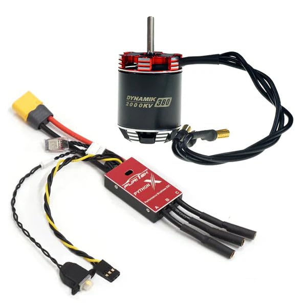 FURITEK Python X Brushed/BRUSHLESS ESC with DYNAMIK 380 Motor for 1/10 RC Crawlers - Remote Control Car, RC Cars Electronics Upgrade for 1/10 Scale Axial SCX10, FMS FCX10 (HELIDIRECT)