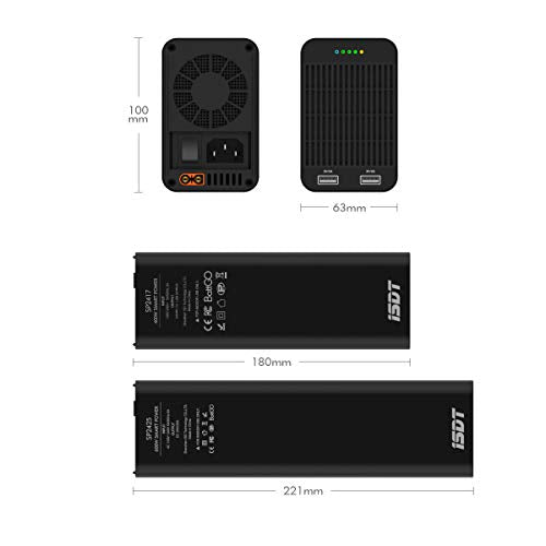 ISDT SP2425 600W 25A DC Power Supply, Smart Power Adapter with Dual USB & DC Output, Portable Power Source for RC Battery Chargers, Compatible with LiPo/Li-ion/NiMH/Nicd, Ideal for Travel & Camping